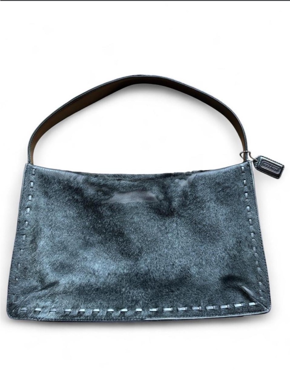 COACH No. DOJ - 9469 Black Leather Calf Hair Purse Y2K